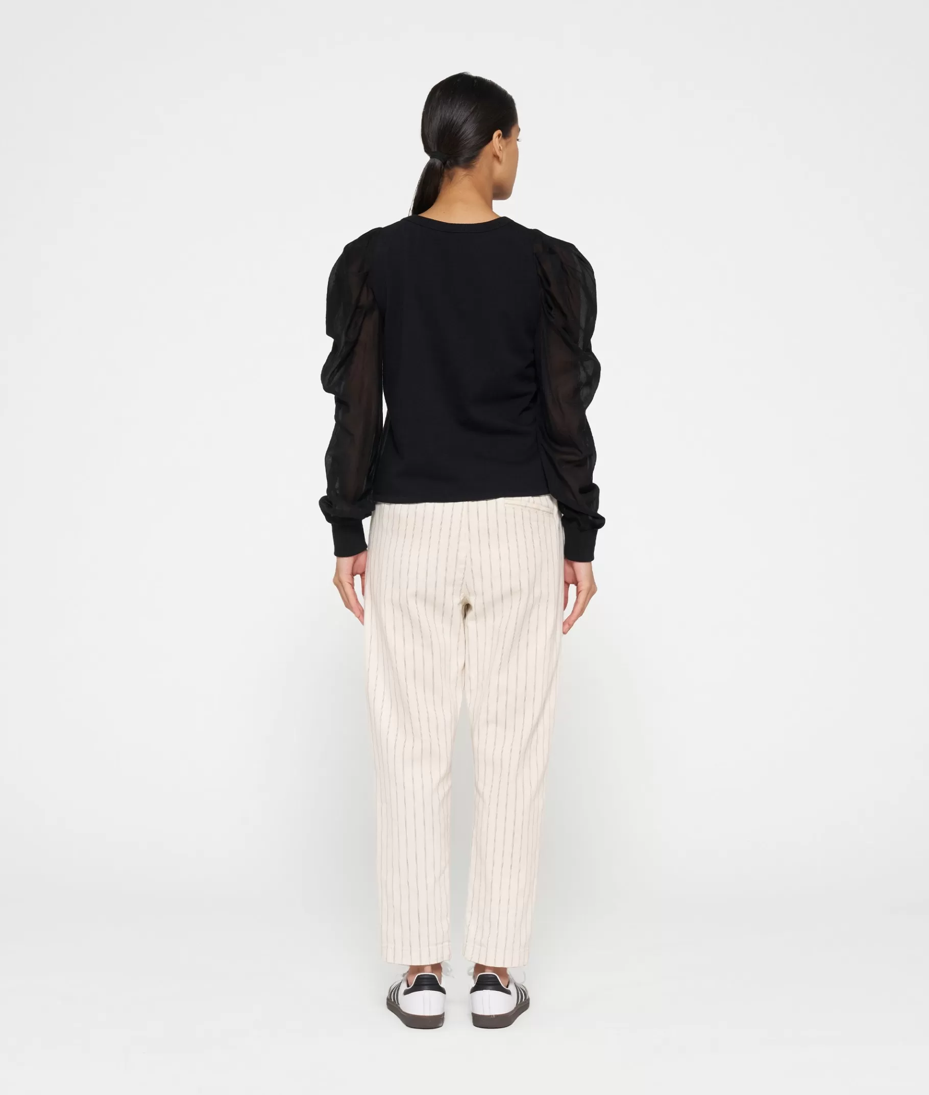 10DAYS belted pants pinstripe