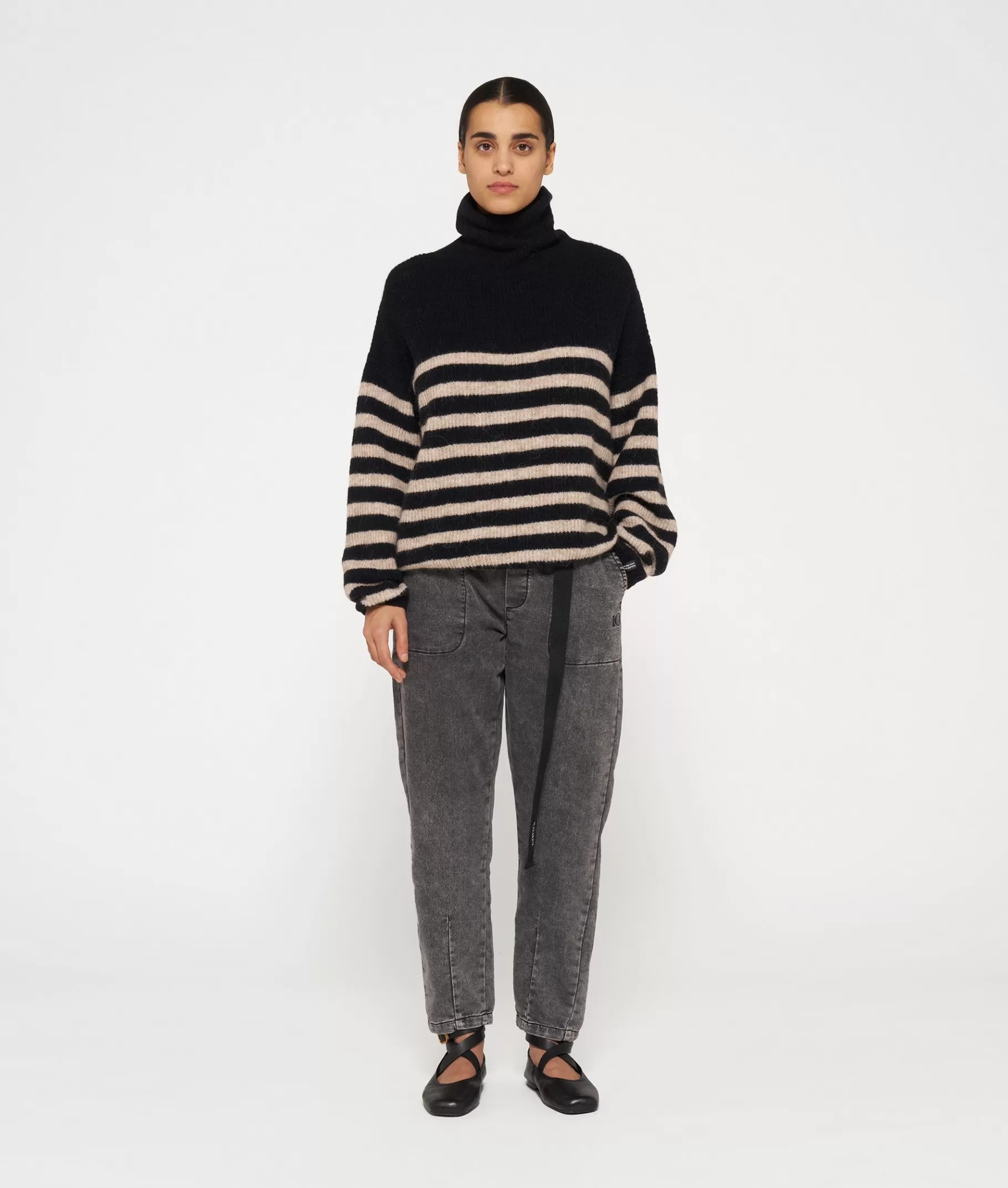 10DAYS coll sweater knit stripes