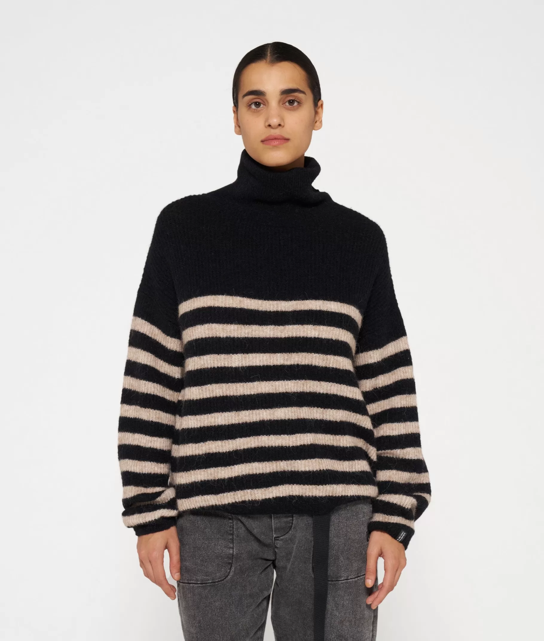 10DAYS coll sweater knit stripes