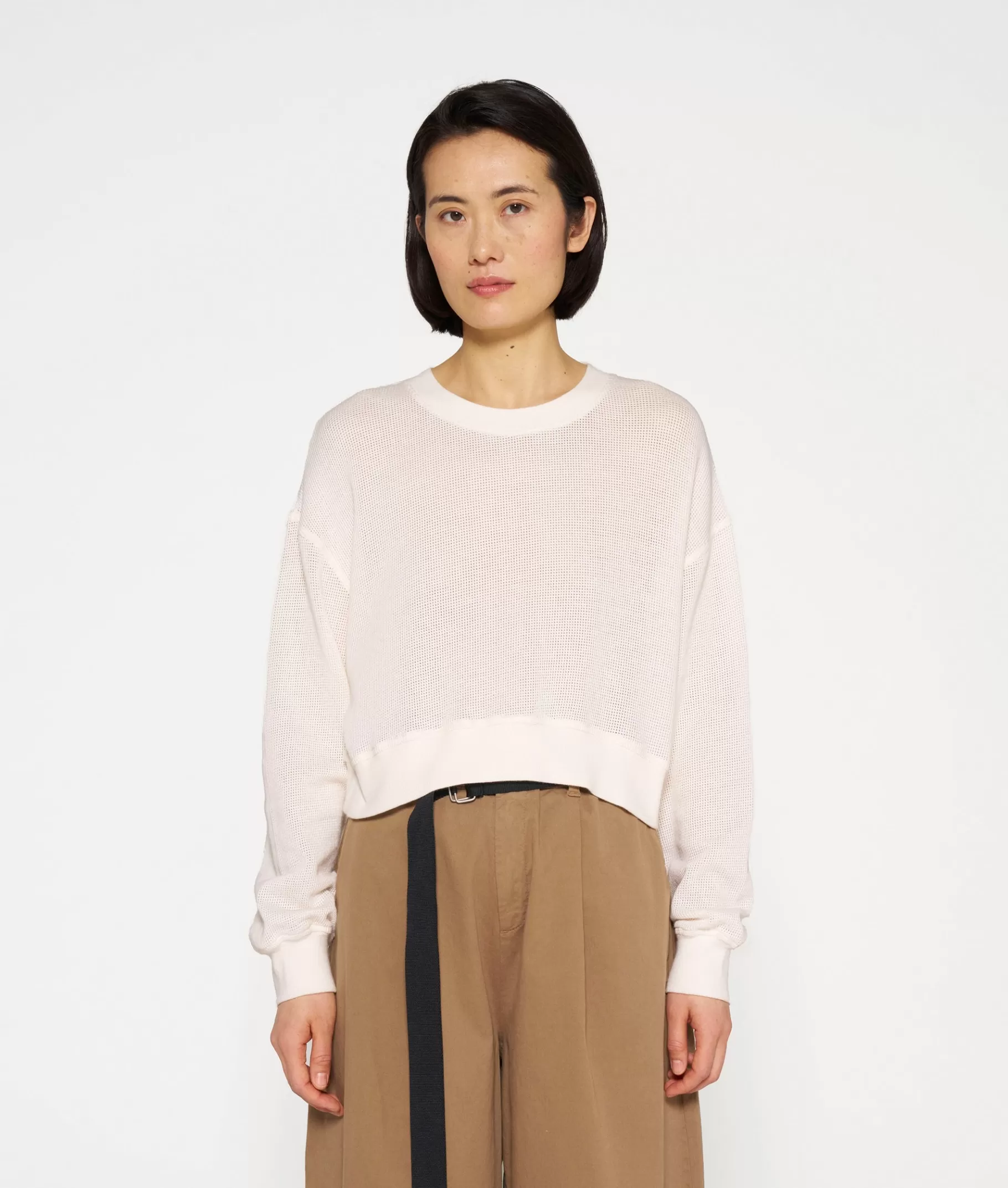 10DAYS cropped sweater mesh