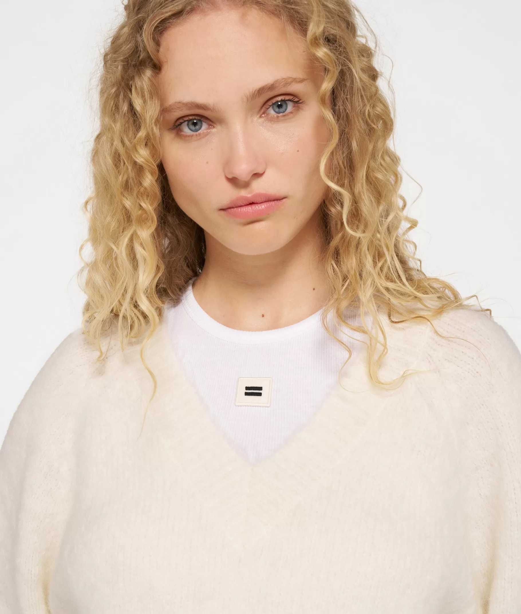 10DAYS cropped v-neck sweater knit