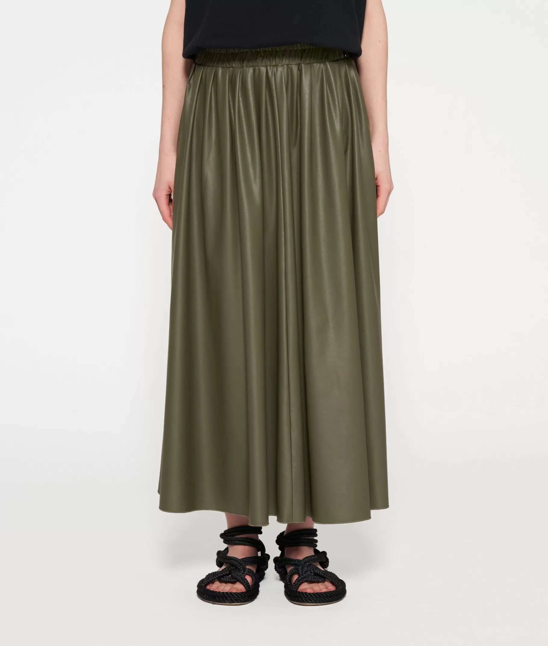 10DAYS leather look pleated skirt