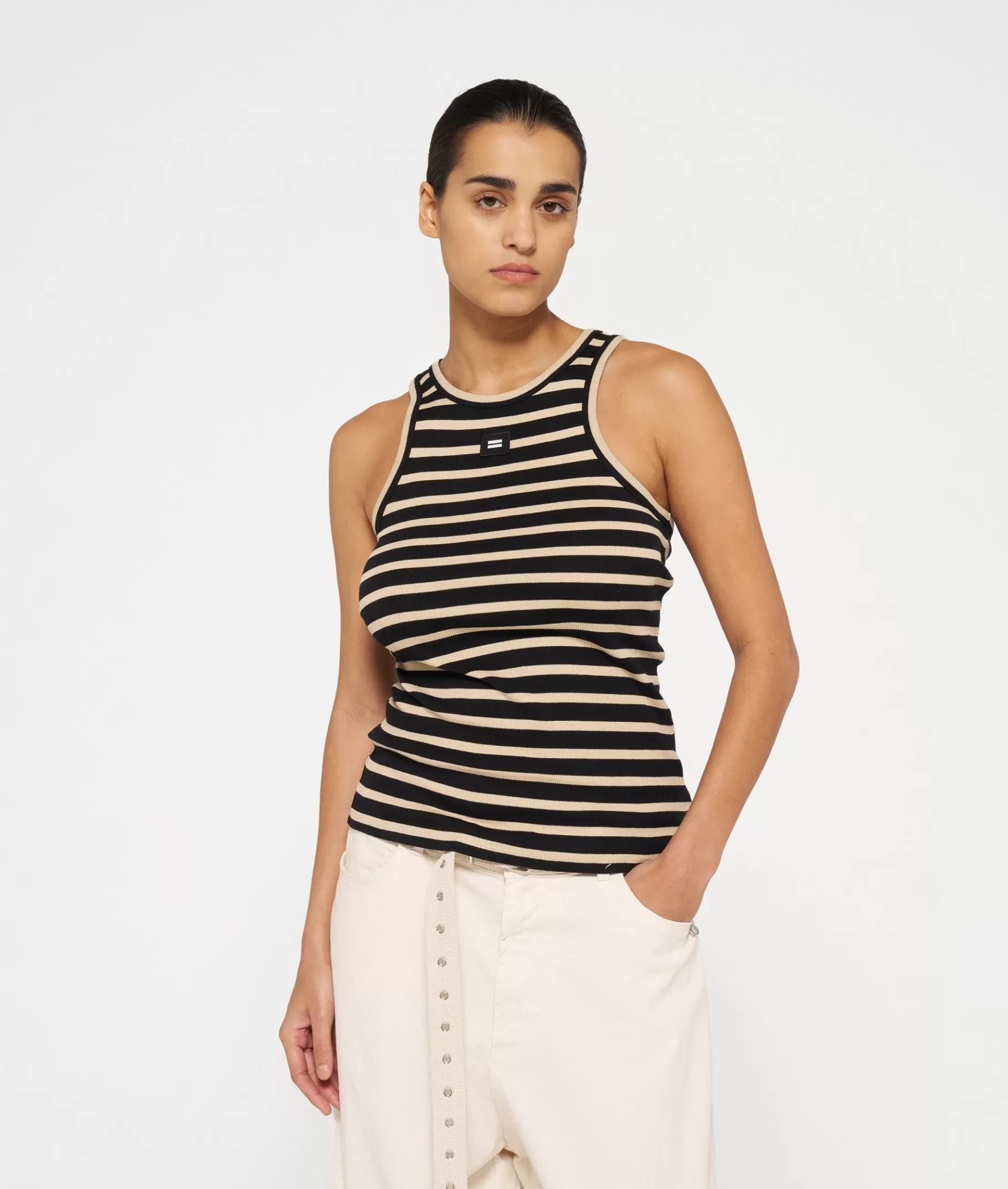 10DAYS tank top rib stripes