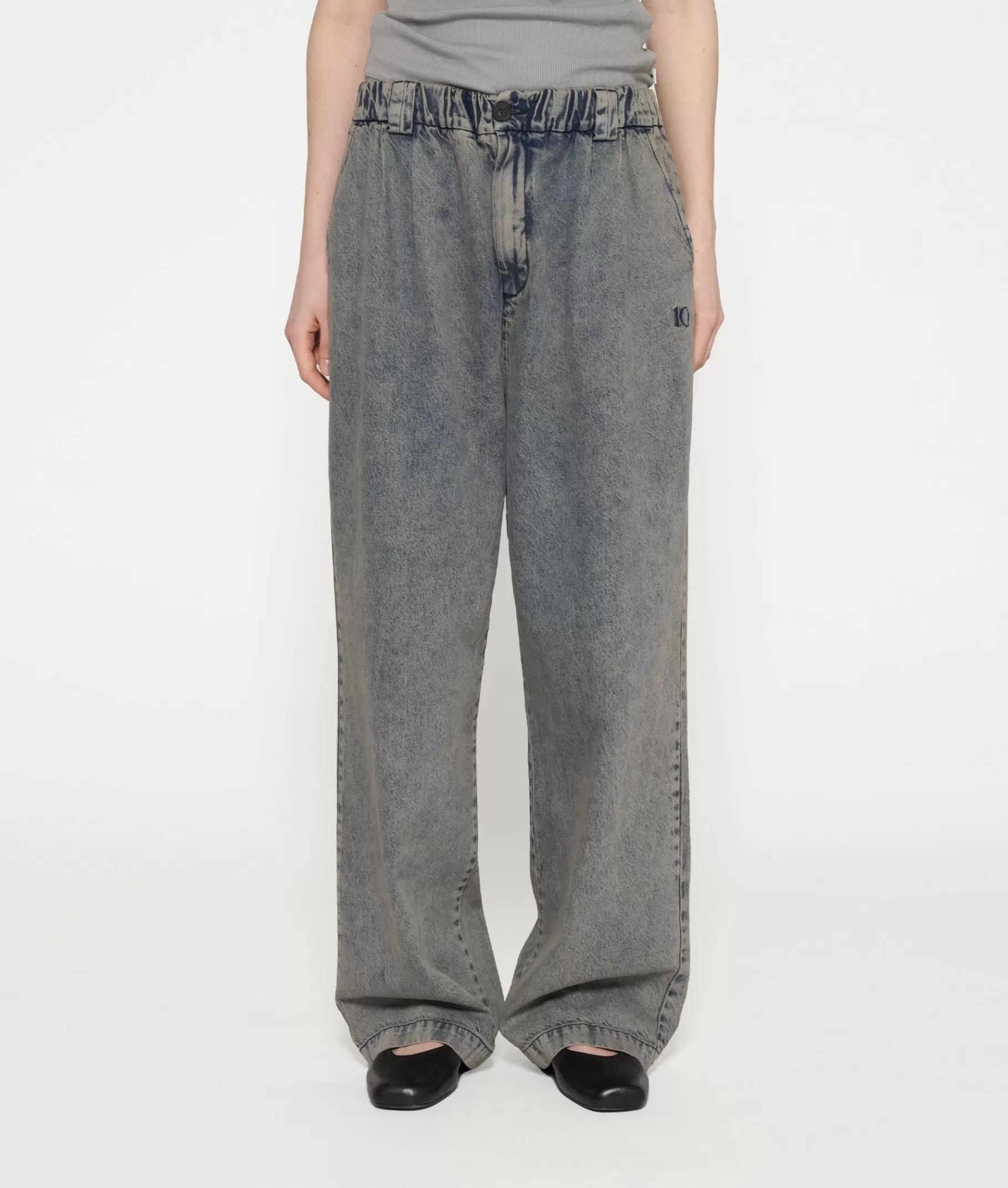 10DAYS wide pants flowy denim
