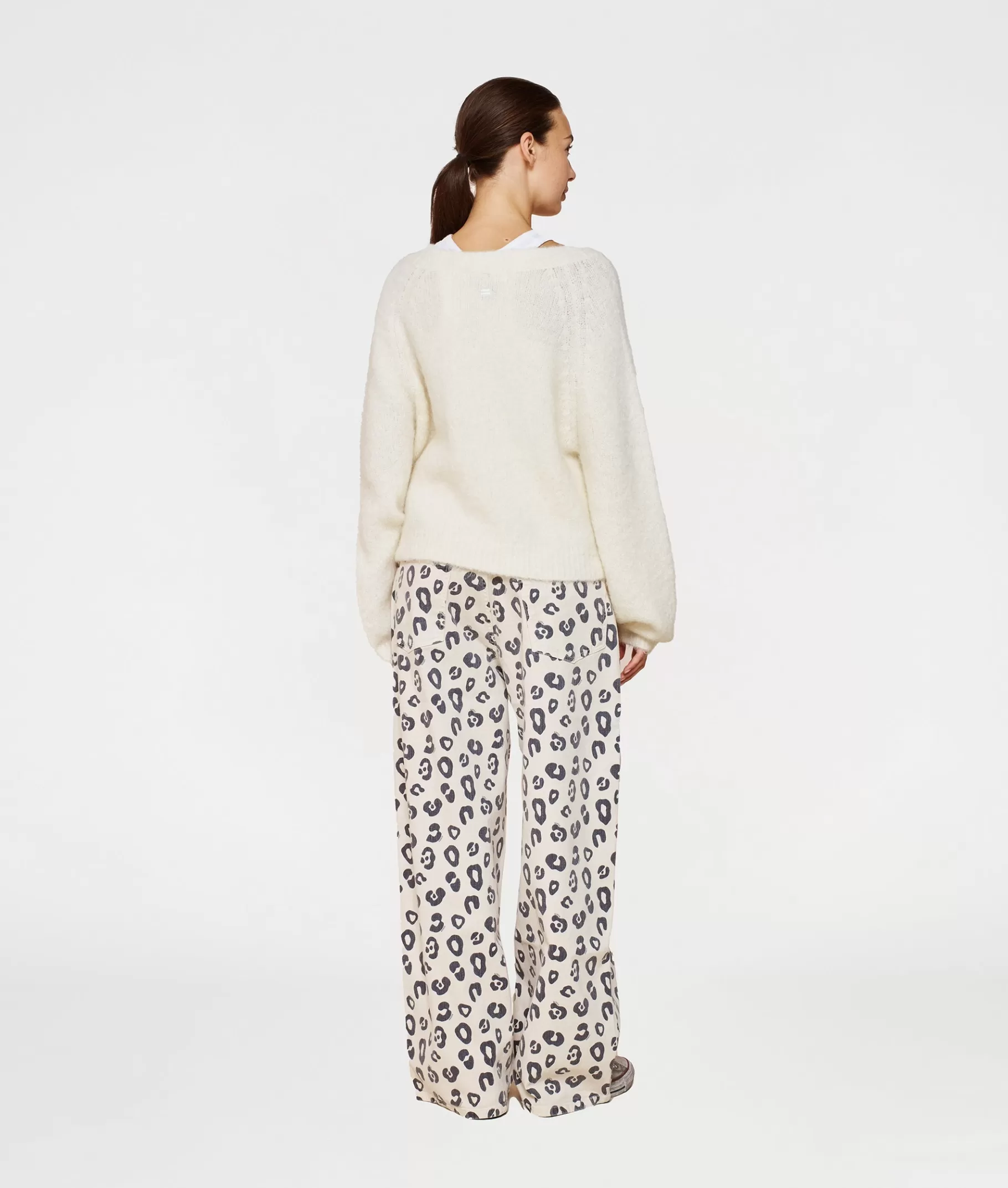 10DAYS wide twill pants leopard